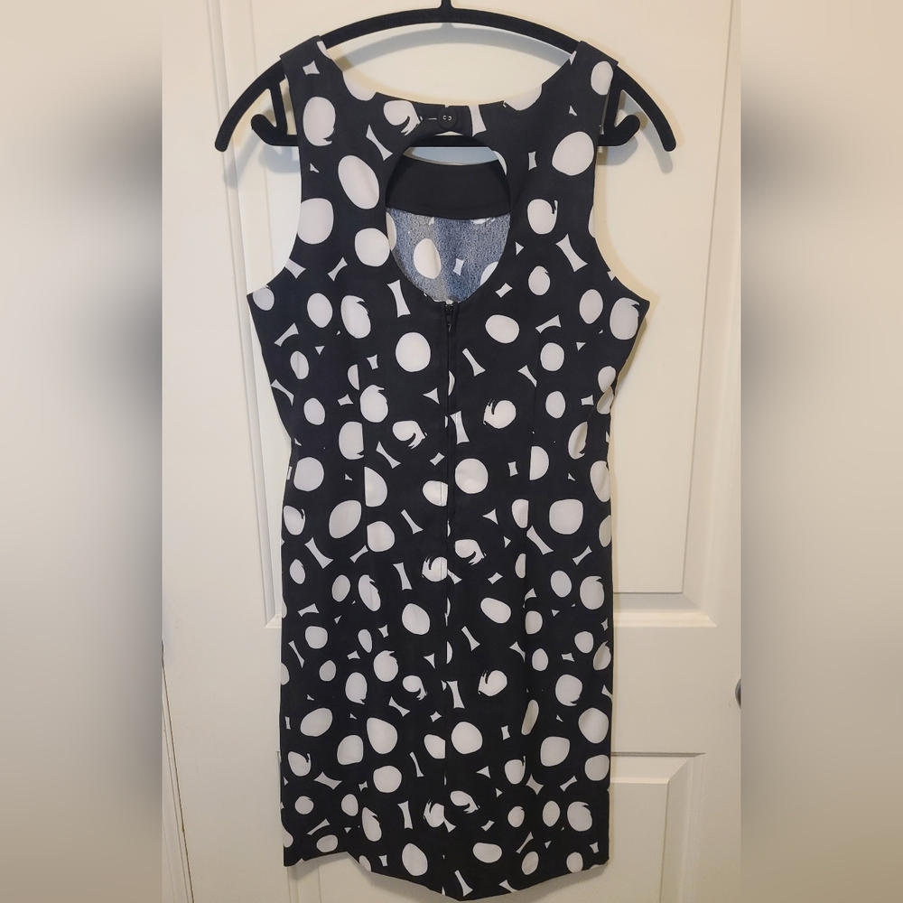 JESSICA Black&White Polka Dot Dress ELegant Work Office Dress Size 12 - Picture 4 of 7